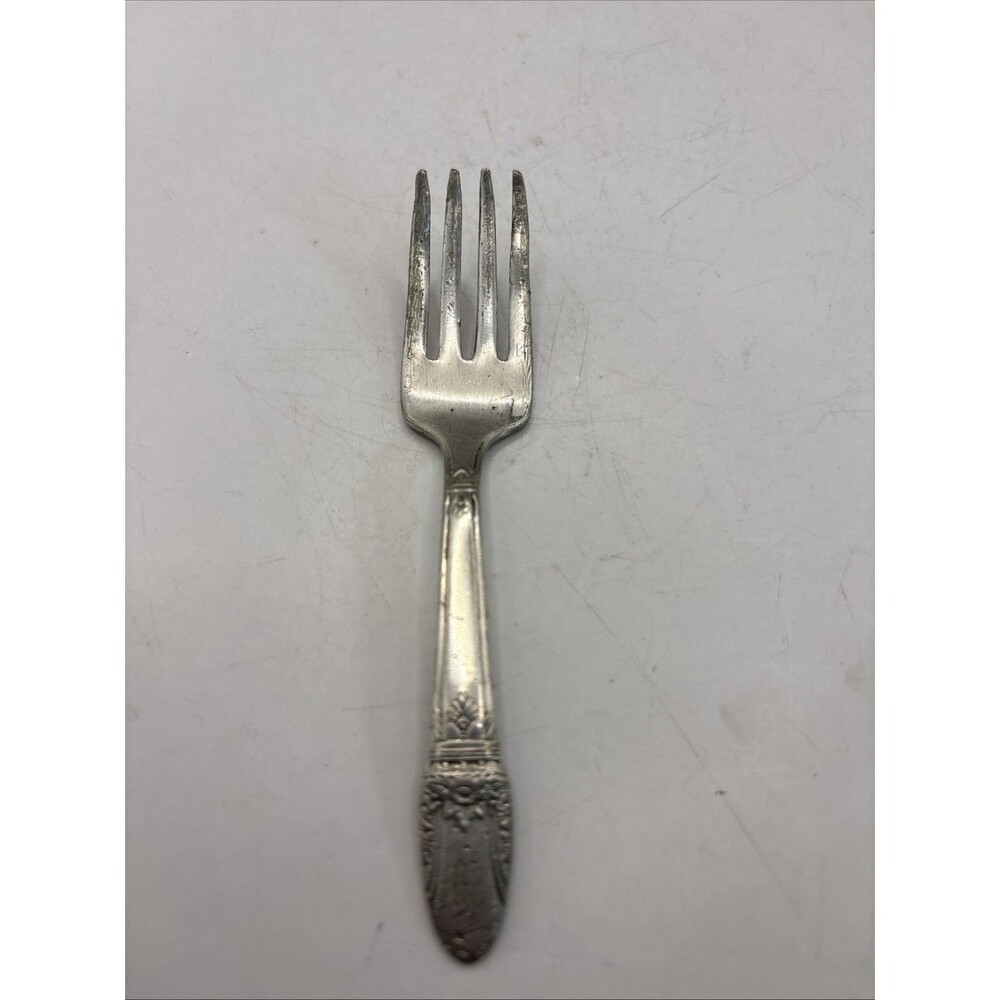 VTG 1847 ROGERS BROS "First Love" Silver Plate Child Fork 4.5" SMALL